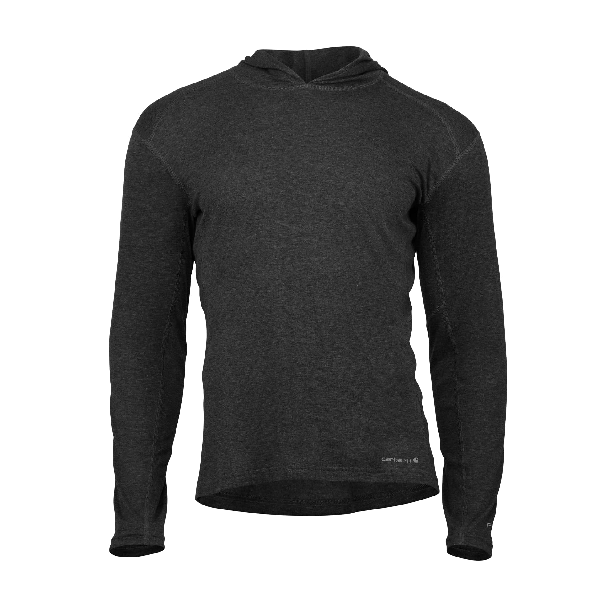 Carhartt Force Midweight Stretch Base Layer Hoodie for Men, Mottled Black, XL