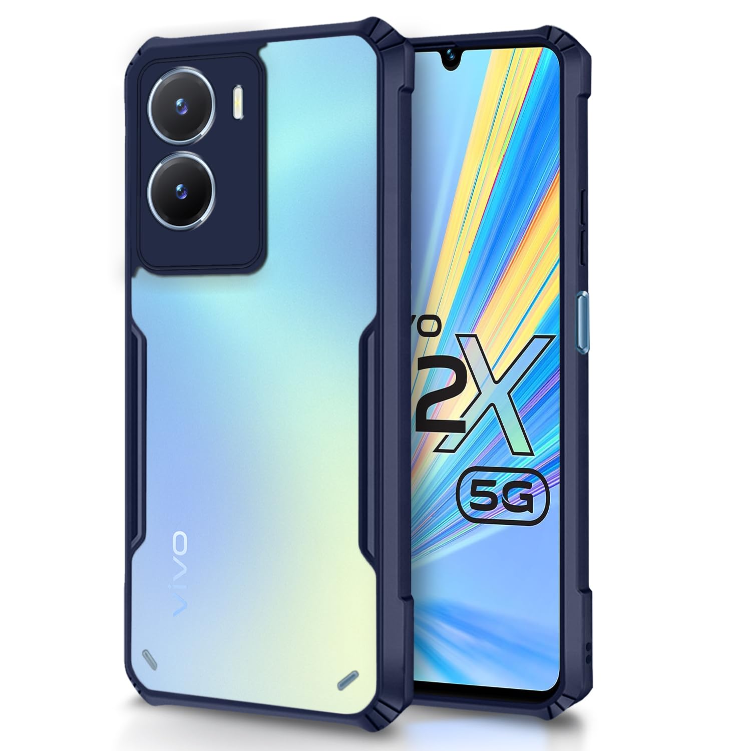 Pikkme Vivo Y16 / T2x / Y56 Back Cover | Crystal Clear Transparent Back | Ultra Hybrid | Full Camera Protection | Raised Edge | Bumper Back Case (Blue) (B0CHVRG354) Amazon Price History, Amazon Price Tracker