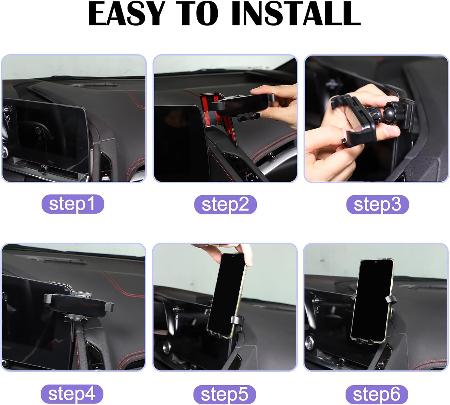 Phone Mount Compatible with Chevrolet Corvette C8 2020-2025, C8 Accessories Car Phone Holder Mount (Style A)