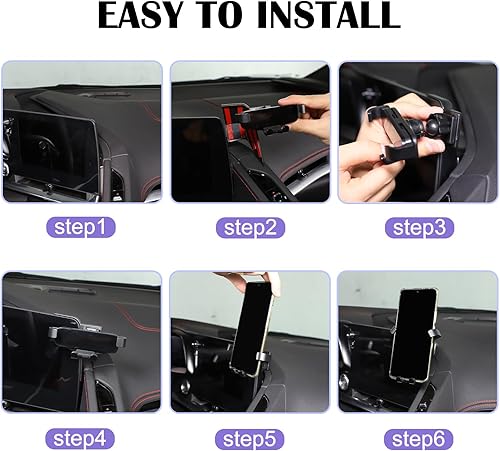 Vista 26 de CHEAYAR Soporte de teléfono compatible con Chevrolet Corvette C8 2020-2023, accesorios C8 Soporte de teléfono para automóvil (carga inalámbrica)