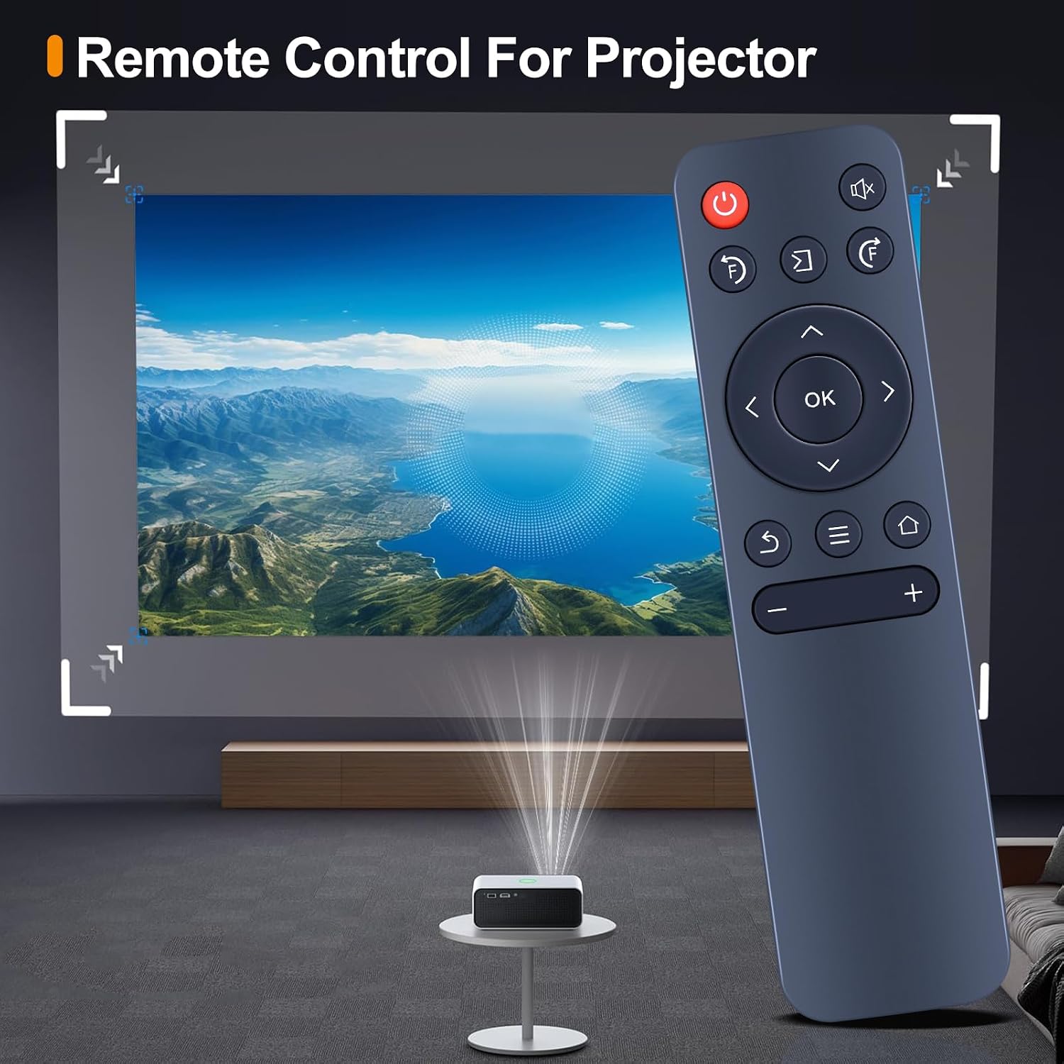 New Replace Remote Control Compatible for VOPLLS R1,‎ Q5 /for EGJSG ‎V3 /for VANKYO Performance X3 /for WiMiUS ‎P61 /for Agreago A3,‎ V3 Portable Home/Outdoor Projector image 2