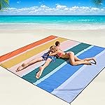 WIWIGO Beach Blanket Waterproof Sandproof Beach Mat 79 X 83/10\'x9\'for 2-8 Adults Quick Drying Outdoor Picnic Mat Beach Accessories for Travel, Camping, Hiking