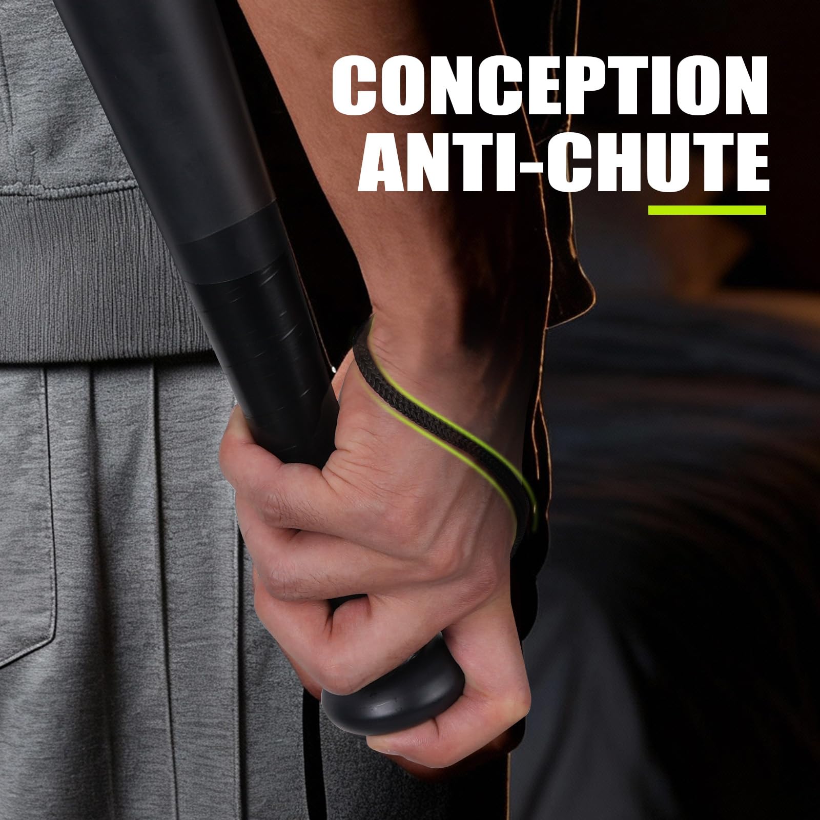 BOOSTEADY Batte de Baseball en Acier Robuste avec Poignée Antidérapante et Bracelet en Paracorde, Longueur Pratique de 43 cm, Compacte et Portable