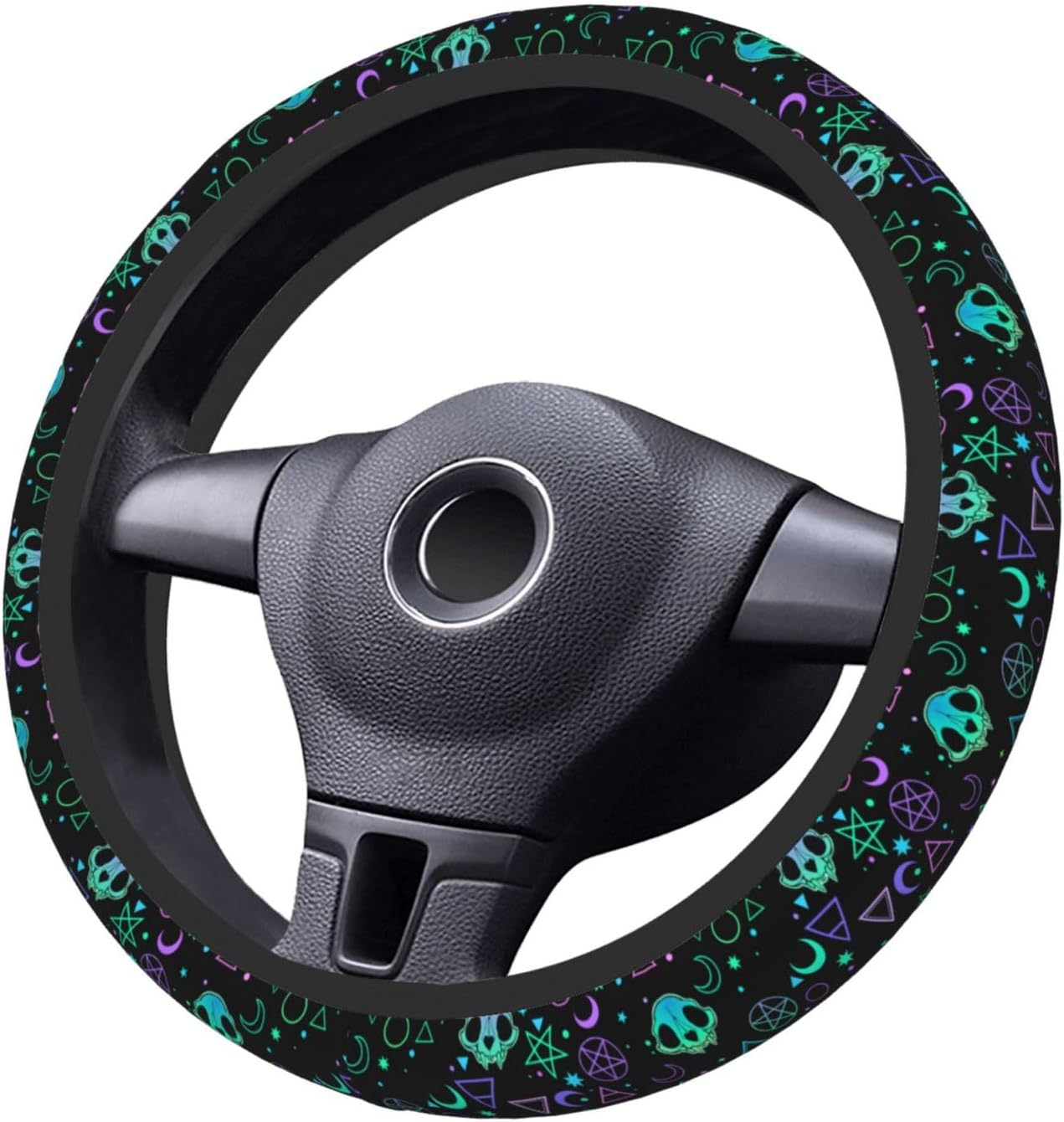 Magic Skull Magical Star Moon Steering Wheel Cover For Women Men Girls Car Accessories Decor Anti-Slip Neoprene Auto Steering Wheel Covers Protector Universal 15 Inch - Image 3