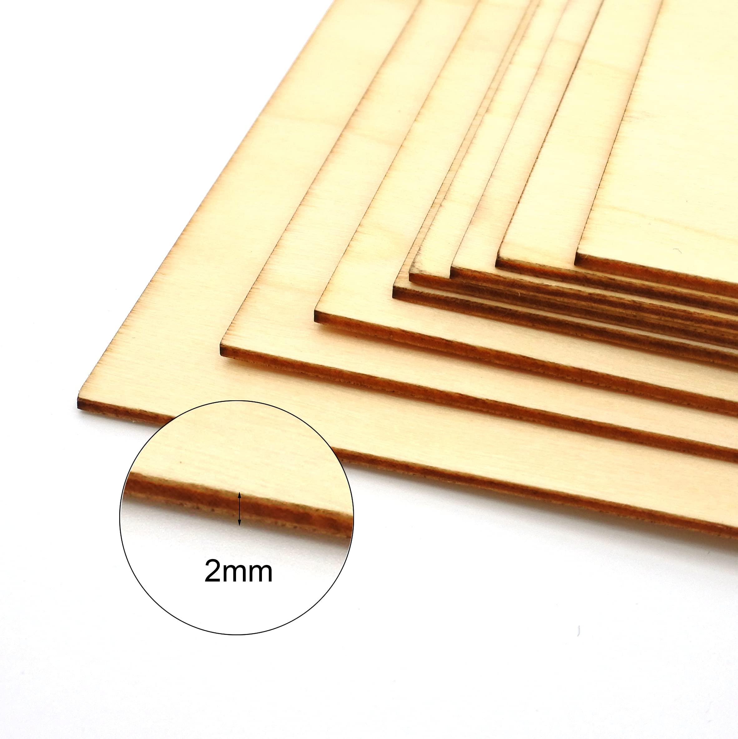 Jyongmer 20Pcs Wood Sheets Unfinished Plywood Sheets, Basswood Sheets