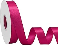 Vista 159 de Cinta de satén rosa polvoriento de doble cara, 3/8 pulgadas x 50 yardas, cintas de poliéster rosa polvoriento para envolver regalos, cinta de tela