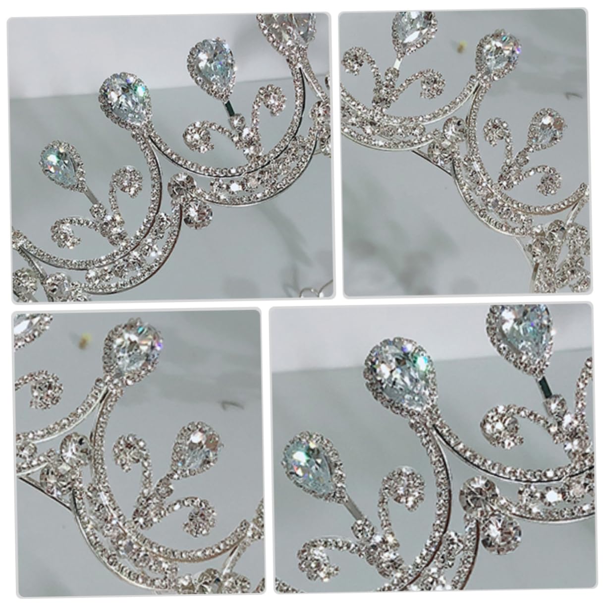 FRCOLOR Tocado de Novia con Gemas de Imitación para Ceremonia de Boda Accesorios para Cabello de Novia