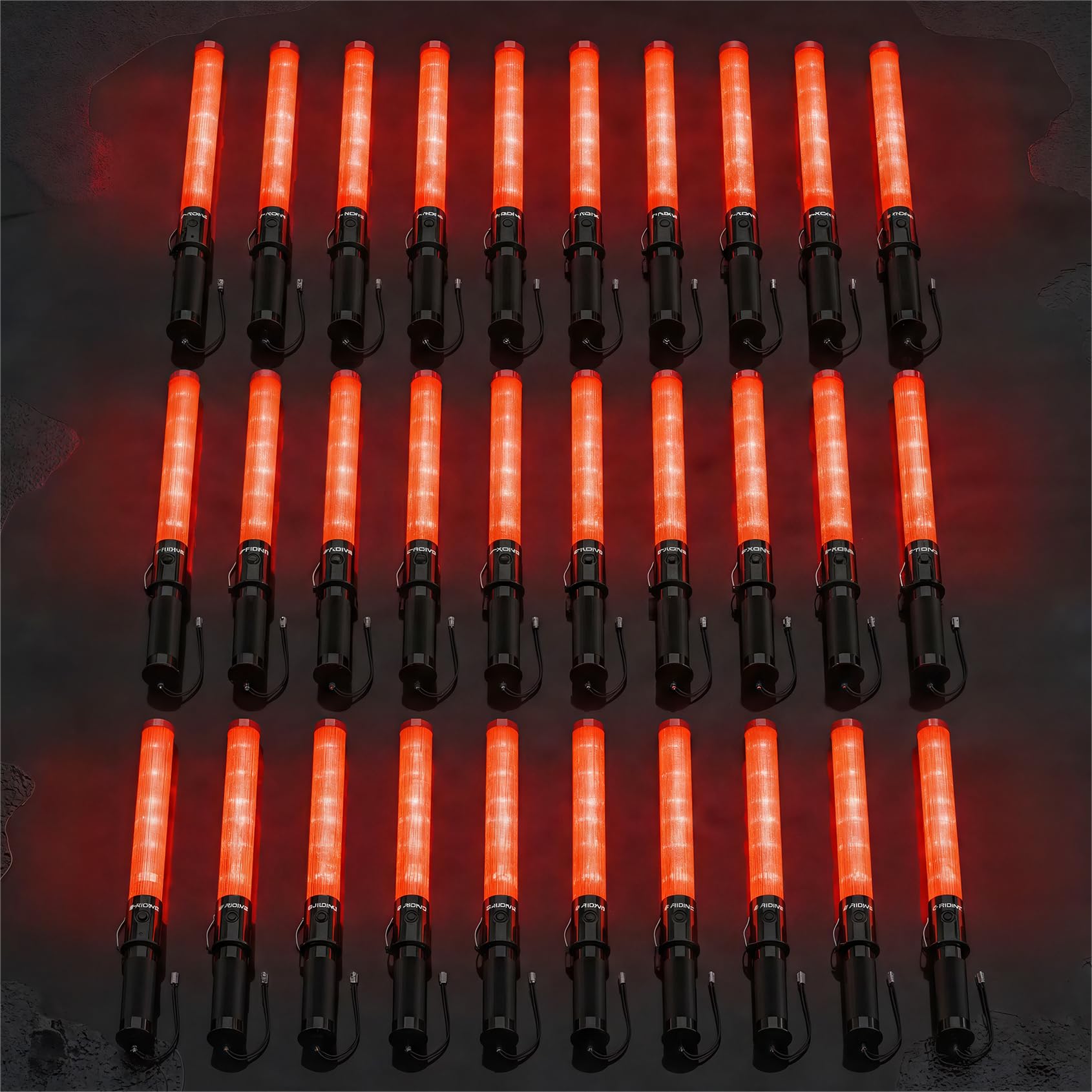 E-riding 30 Pack 21 Inch Red Traffic Wand with 3 Flashing Modes