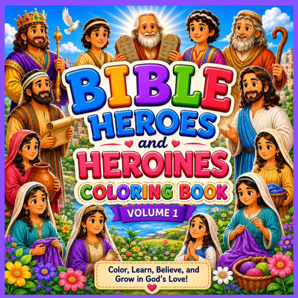 Bible Heroes and Heroines Colouring Book: Volume 1