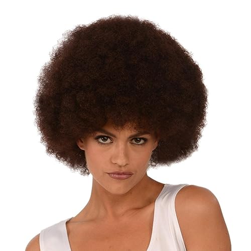 Kangaroo Peluca afro marrón sintética premium, corta y esponjosa, perfecta para Halloween, cosplay y fiestas de los años 70, peluca unisex para