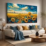Canvas Art mural pour le salon mur Décorations pour chambre Foggy foret Trees Peinture de paysage- ady to Hang images- 20"x40" décoration murale