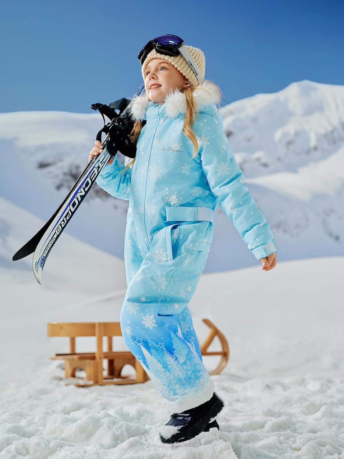 LaBeca Girls Snowsuit Waterproof Snowboarding Coveralls One Piece Ski Suit for Kids Winter Outdoor Windproof Jumpsuits - Image 3