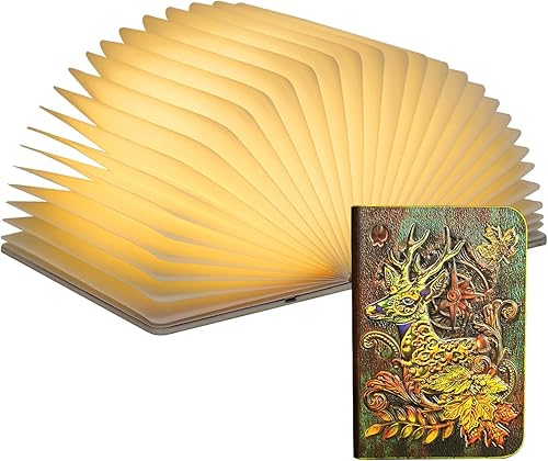 Lámpara de libro de ciervo en relieve 3D, con alce en relieve, luz nocturna para niños de 3 colores, luces LED multicolor, regalos para bebés,