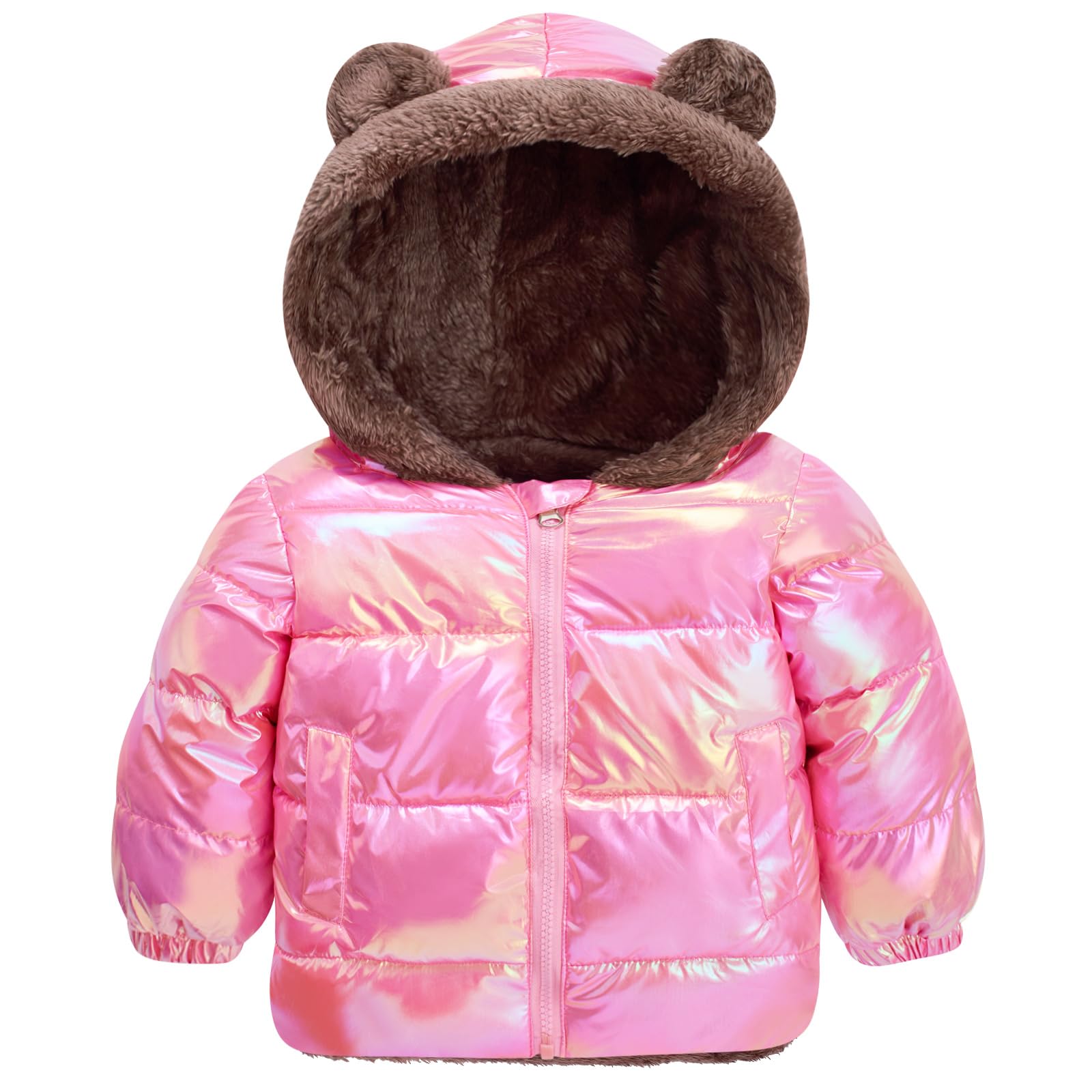 ADUKIDE 6M-4T Baby Girls Boys Winter Coat Toddler Puffer Fleece Bear Ears Coats Outerwear with Pockets