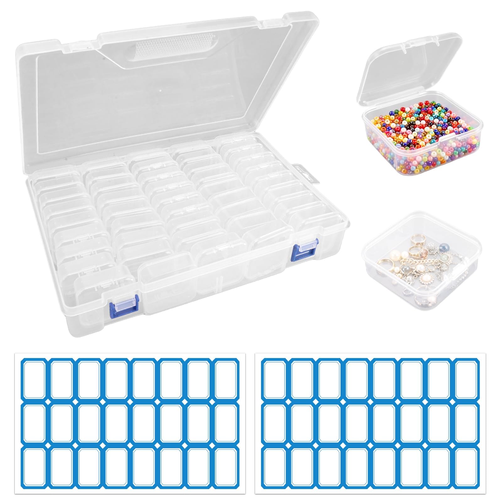 Bead Organiser Storage Box, Plastic Storage Boxes with Lids for Items