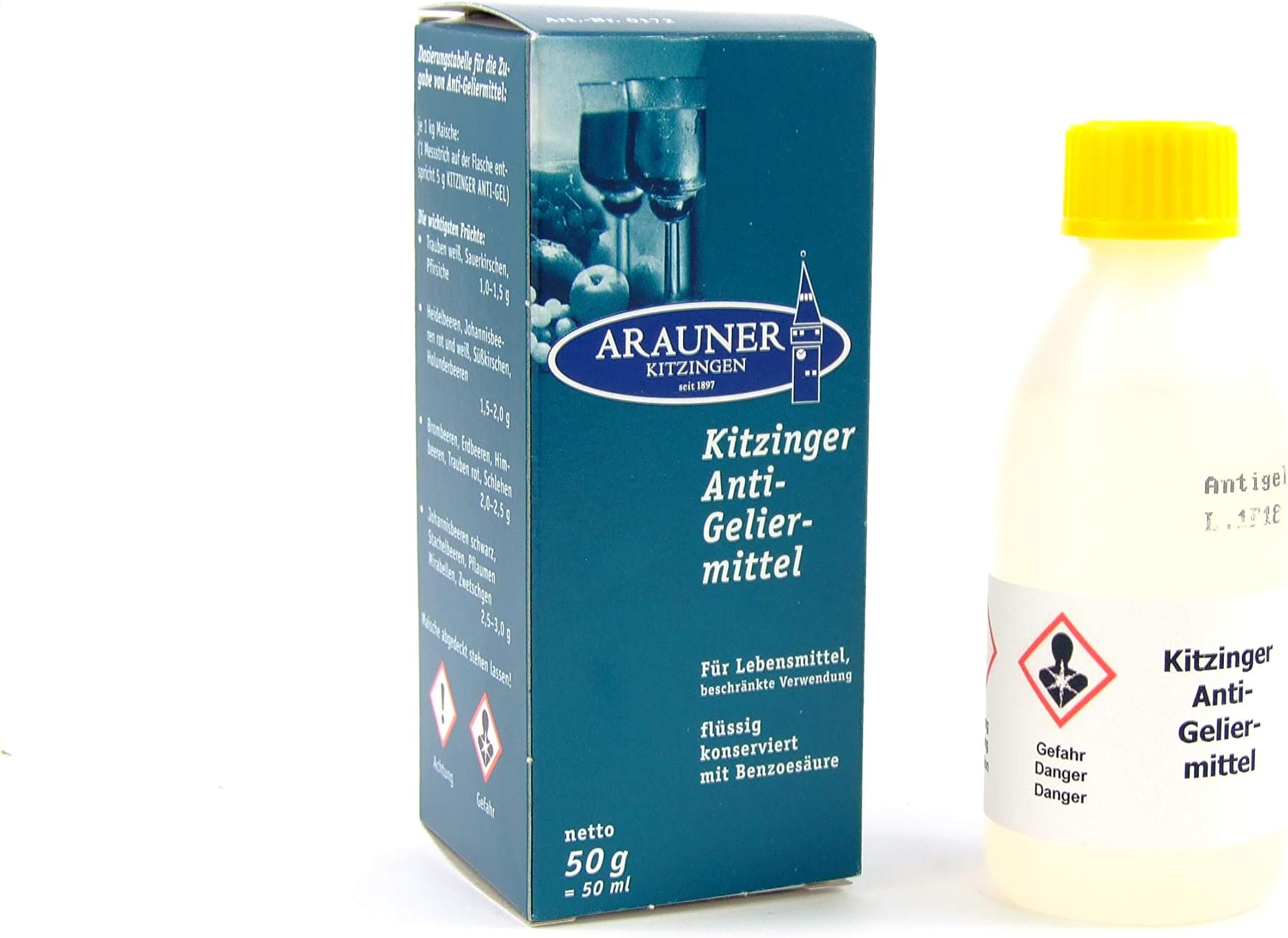 Pectolase Liquid 50 ml - ARAUNER Antigeliermittel - Pectic Enzyme to fruit and must wine