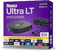 Roku Ultra LT 2023: 4K HDR Dolby Vision Streaming Player w/ Voice Remote, Headphones, HDMI Cable & Ethernet