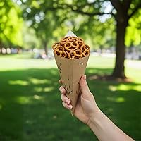 Vista 5 de Conetek - Conos de papel negros de 10 pulgadas para aperitivos, ecológicos: Perfectos para aperitivos, conos de papel aptos para alimentos