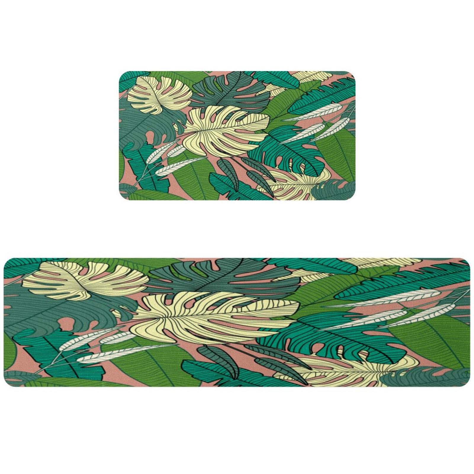 Tapis de cuisine antidérapants lavables grand format long couloir motif tropical