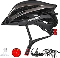 Vista 15 de KINGBIKE - Casco de bicicleta para adultos, hombres, mujeres y jóvenes, para ciclismo en carretera y montaña, con luz recargable por USB