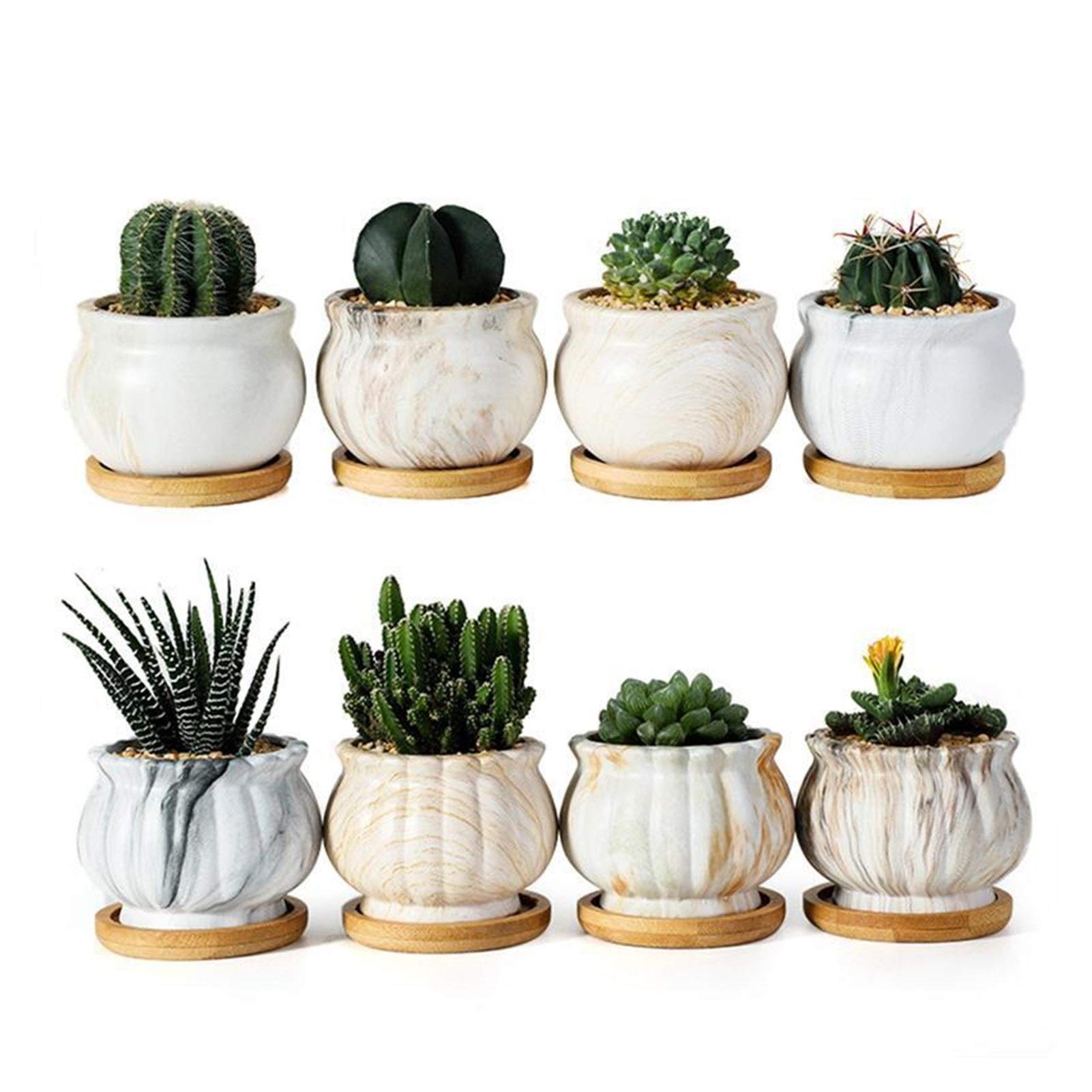 Vasi per Piante 4pcs Flower Flower Pot Ceramica succulente Flower Flower Flower Pot Flower Pot pentola pianta macetas Accessori da Giardino Domestici Flower Flower Decorazione Ufficio pianta