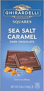 GHIRARDELLI Sea Salt Caramel Dark Chocolate Squares Bar, 4.8 Oz Bar