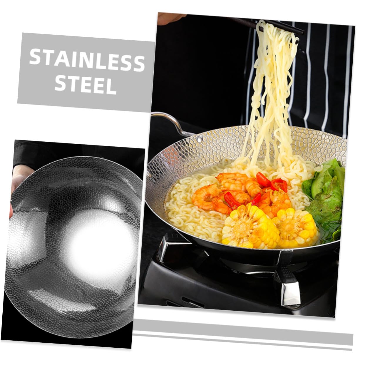 Olla Protección contra Quemaduras Doble Asa para Cocinar de Acero Inoxidable Resistente y Segura para Camping y Cocina Doméstica