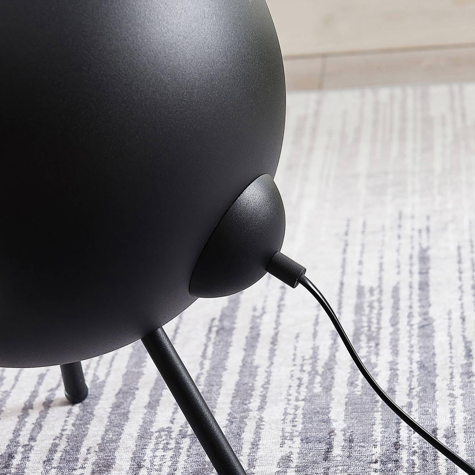 Lindby lámpara de mesa en negro, oro, mesita noche | lámpara de mesa, e27, moderno para sala de estar, salón, comedor