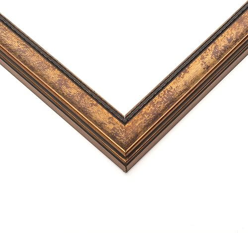 Marco de fotos de madera real dorada de 9 x 11 pulgadas de ancho de 1.25 pulgadas  Profundidad del marco interior de 0.5 pulgadas  Marco de fotos