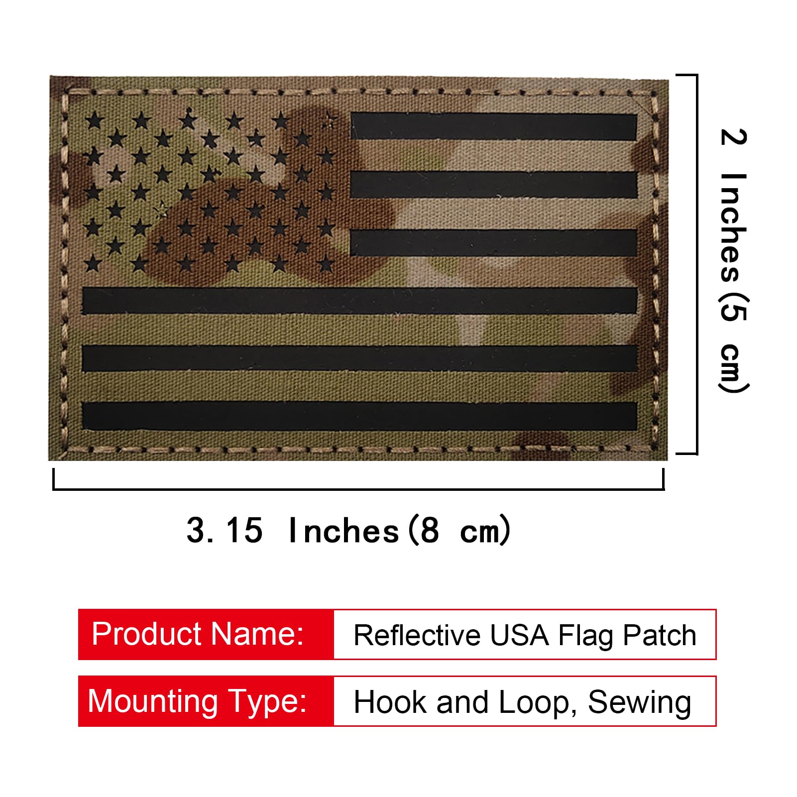2-Pack Wales IR Infrared Reflective Flag Patches - Hook & Loop Backing For Tactical Gear (3" X 2")