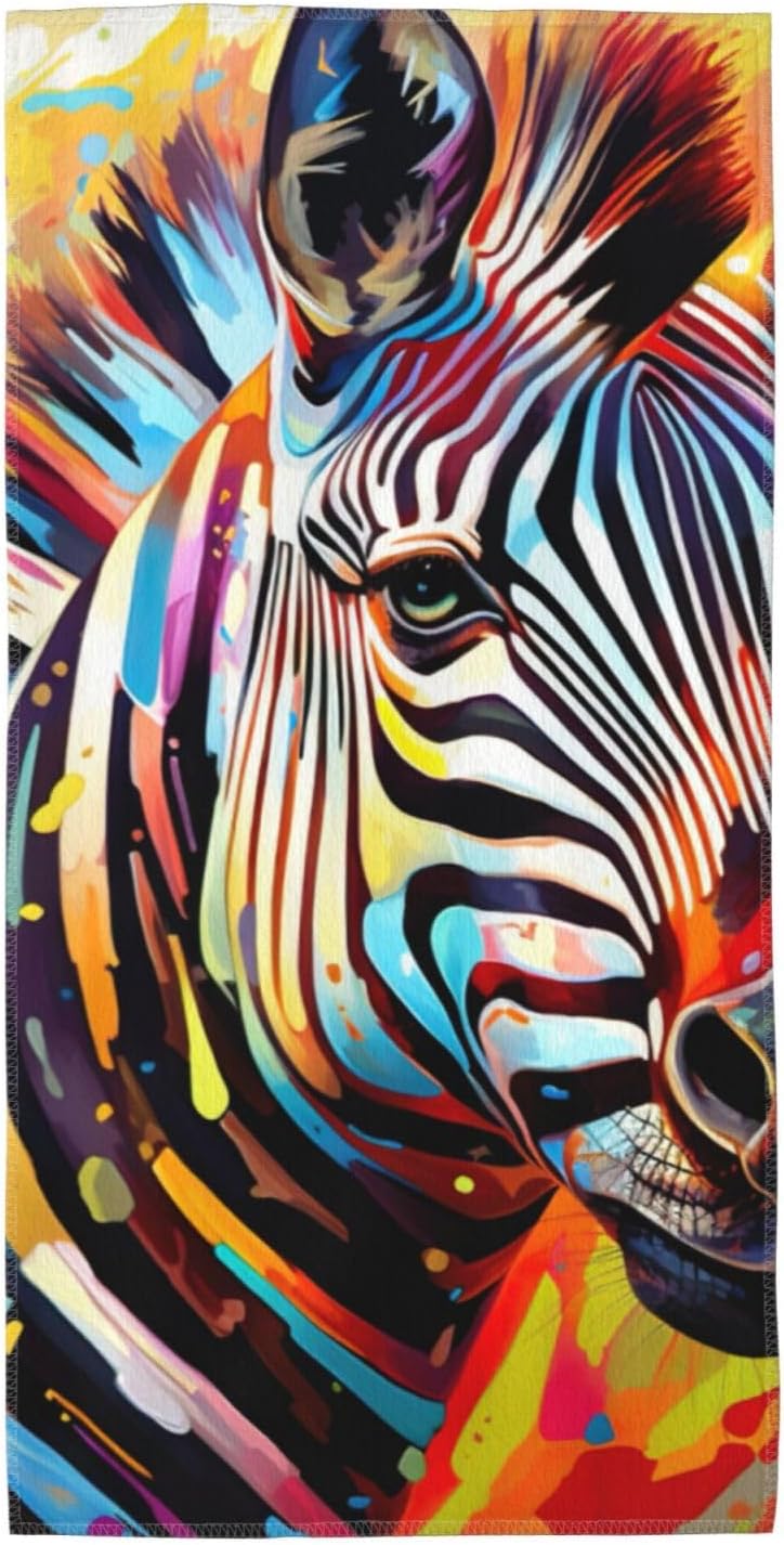 Abstract Animal Zebra Print Hand Towels for Kitchen, Decorative Bathroom Towels Decor Farmhouse Cute for Men Women Gifts