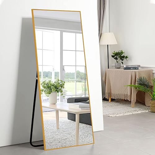 Miniatura 2 de Natsukage - Espejo de cuerpo completo para colgar en la pared o apoyarse contra la pared, espejo de tocador con marco de aleación de aluminio (44 x