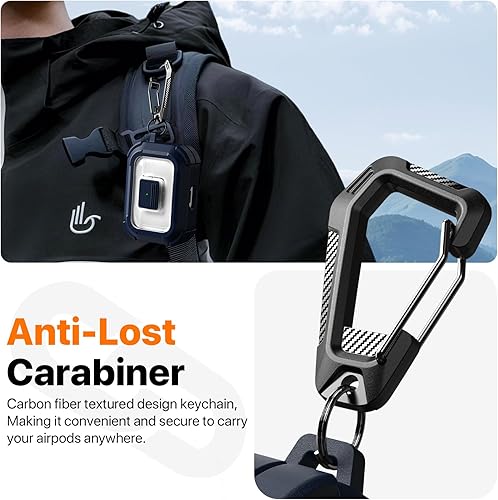 Miniatura 6 de R-fun Funda protectora para AirPods Pro de 2 generación, compatible con Magsafe, bloqueo automático magnético, con kit de limpieza, funda protectora