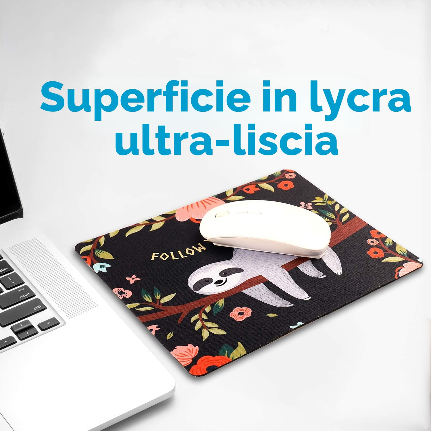 AOKSUNOVA Tappetino Mouse Tappetini Mouse Pad con Fantasia per Computer PC e Laptop,24 x 20 x 0,3 cm,piccolo,Gomma Antiscivolo