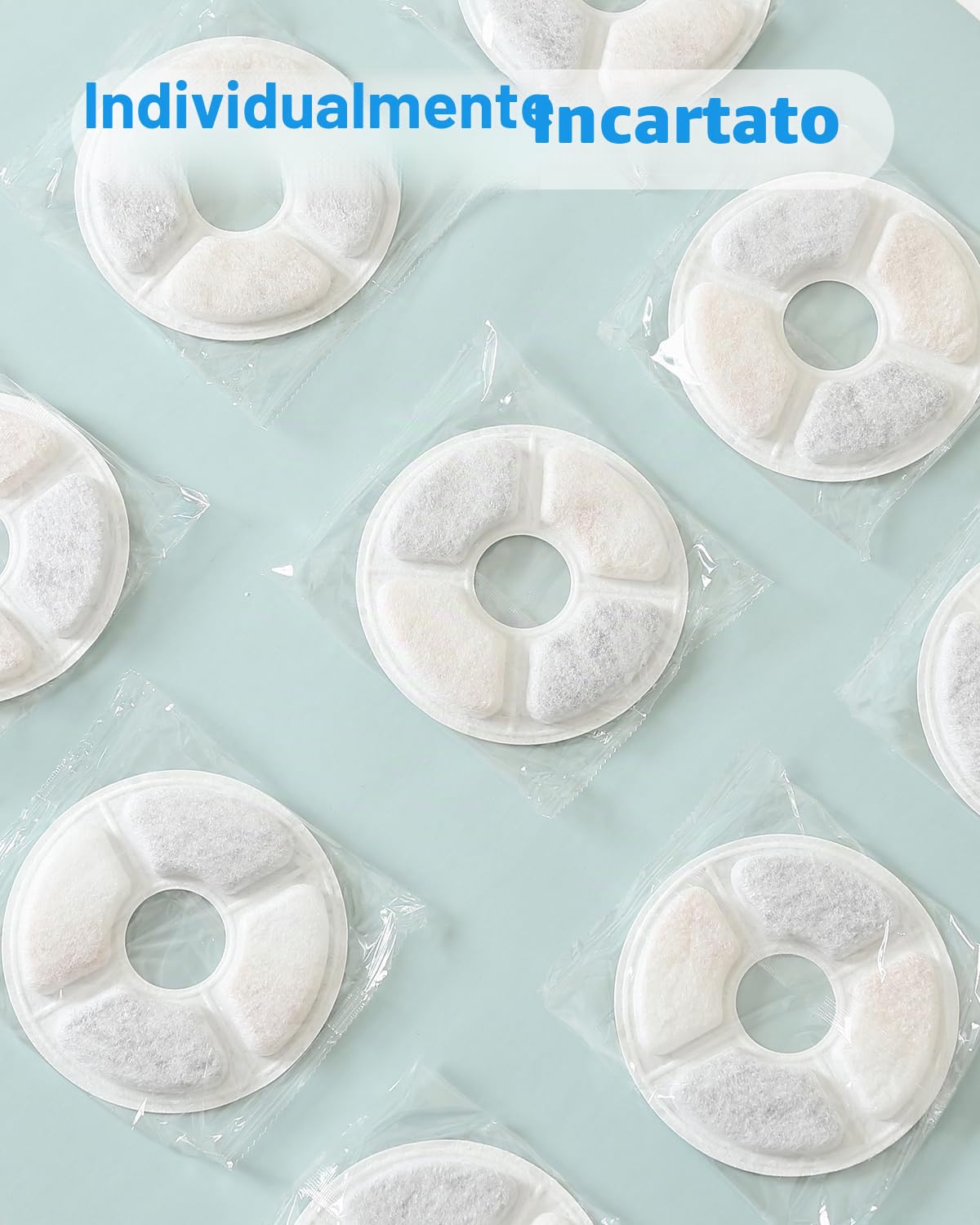 Filtri Fontanella per Gatti, Filtro per 2-2.5L Fontana, Filtri di Ricambio per Fontanella Animali Domestici con Resina e Carboni Attivi per Dispenser Acqua Automatico（6 Pezzi)