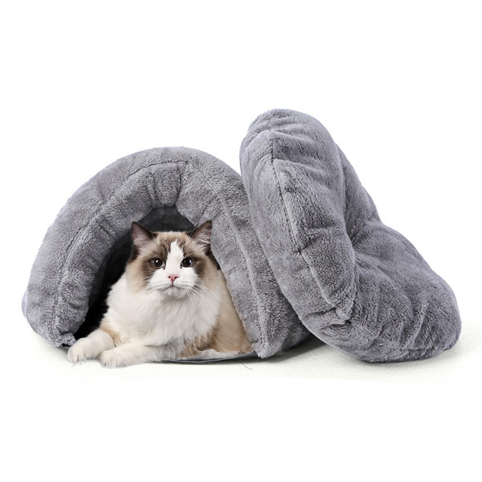 Lit pour animal de compagnie PETCUTE | Panier haut de gamme en peluche et grotte chat
