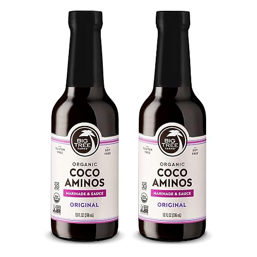 Big Tree Farms Aminos orgánicos de coco sabor original sin soja vegano sin gluten paleo certificado Kosher Whole30 sin OMG bajo glucémico bajo en