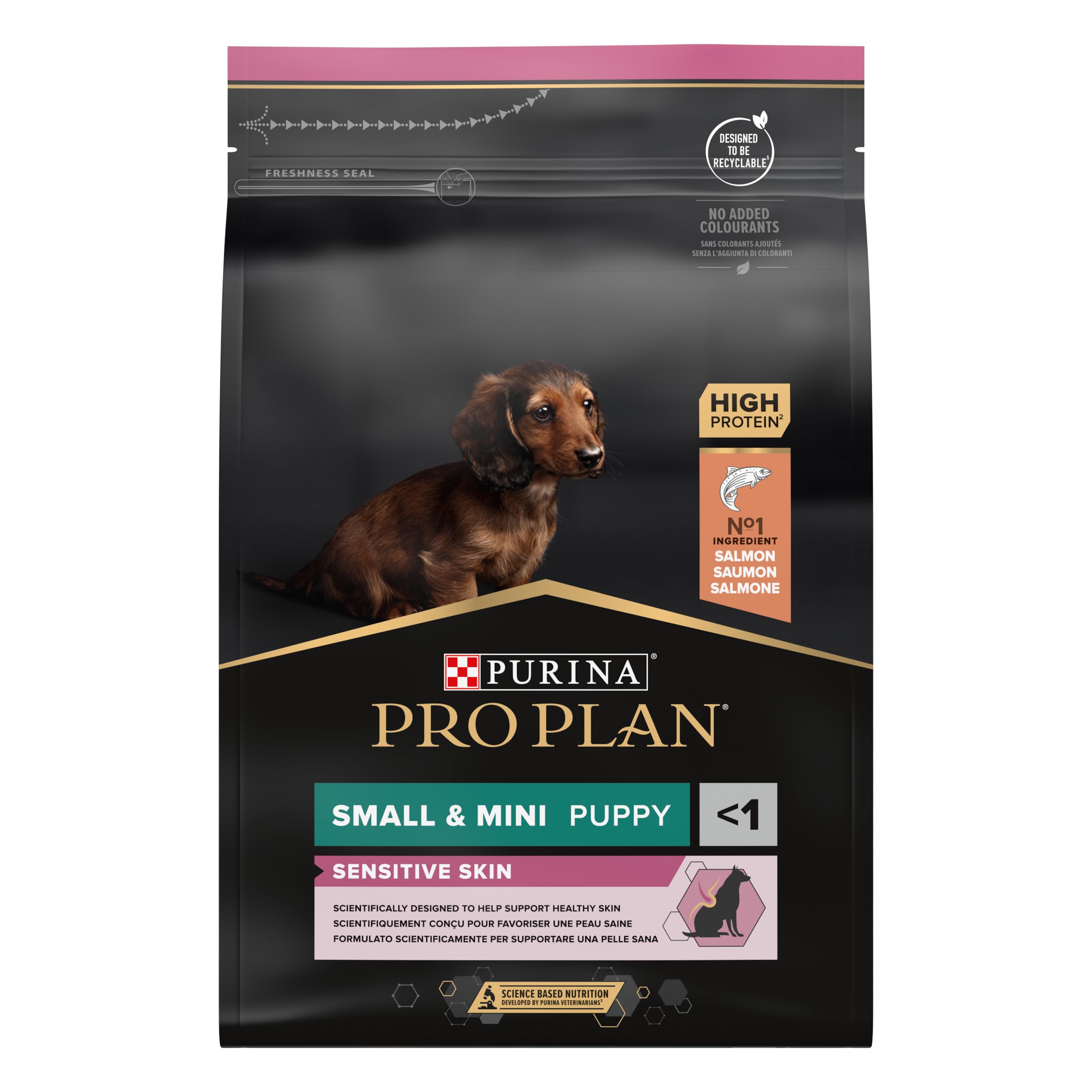 Purina Pro Plan Optiderma Small & Mini Puppy Salmone, 4 Confezioni da 3 kg