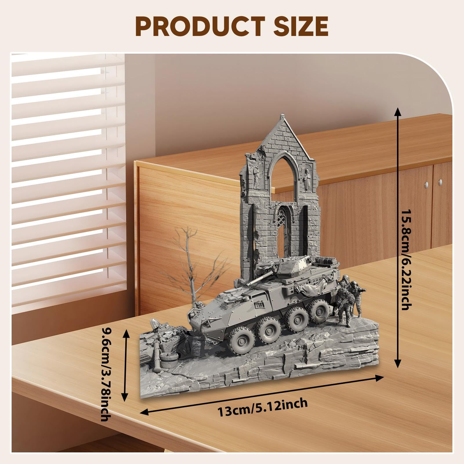 1:72 Ornamento di Scena di casa in rovina Modello di Scena in Miniatura Diorama Veicolo blindato per Stazione ferroviaria Tavolo di Sabbia Micro