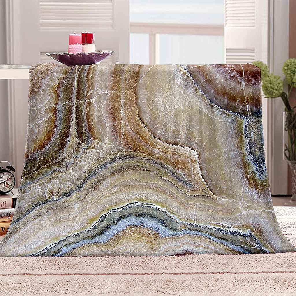 Couverture canapé lit flanelle marbre 150x200cm plaid toutes saisons