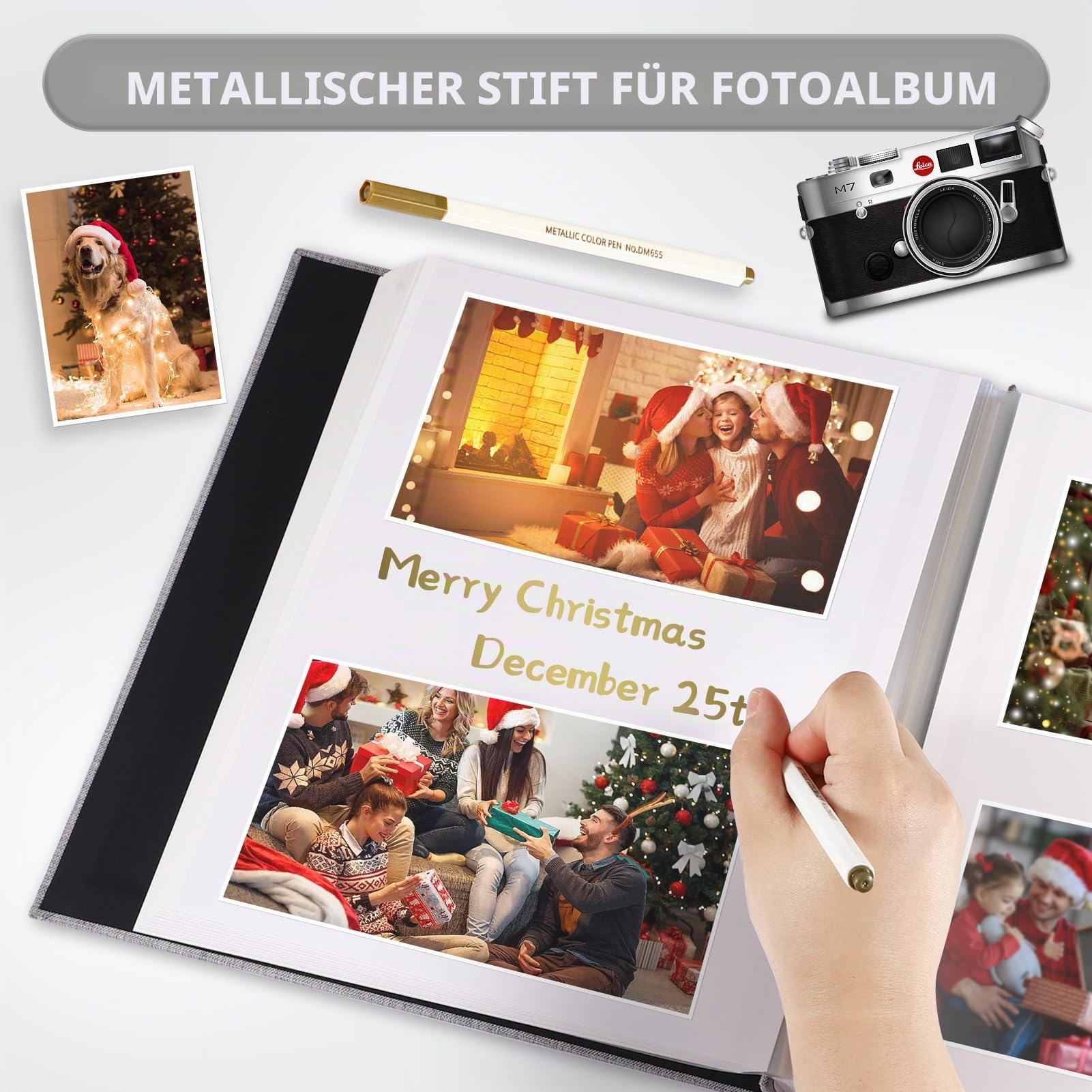 Fotoalbum Selbstklebend 28x27 Groß Fotoalbum Zum Einkleben Scrapbook Selbstgestalten Photo Album Fotobuch Baby Hochzeit Gästebuch Erinnerungsbuch Urlaub Briefmarkenalbum Geburtstag, 40 Seiten Blau