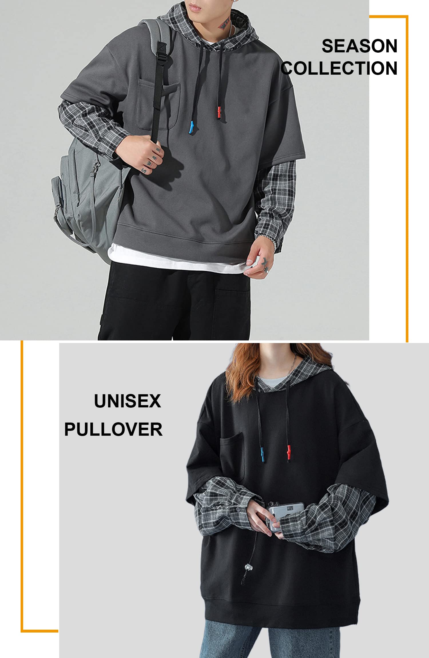 Moshtashio Felpa Uomo con Cappuccio Abbigliamento Felpe Manica Lunga Colori a Contrasto Hoodies Sweatshirt Pullover Tops Autunno Inverno Moda