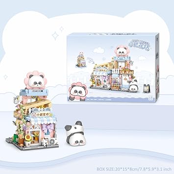 MEIEST Mini City Shop Street View Building Blocks Model Set,Simulation Panda Architecture Collection Particle Construction Building Bricks Toy,Home Decor (Flower Shop)