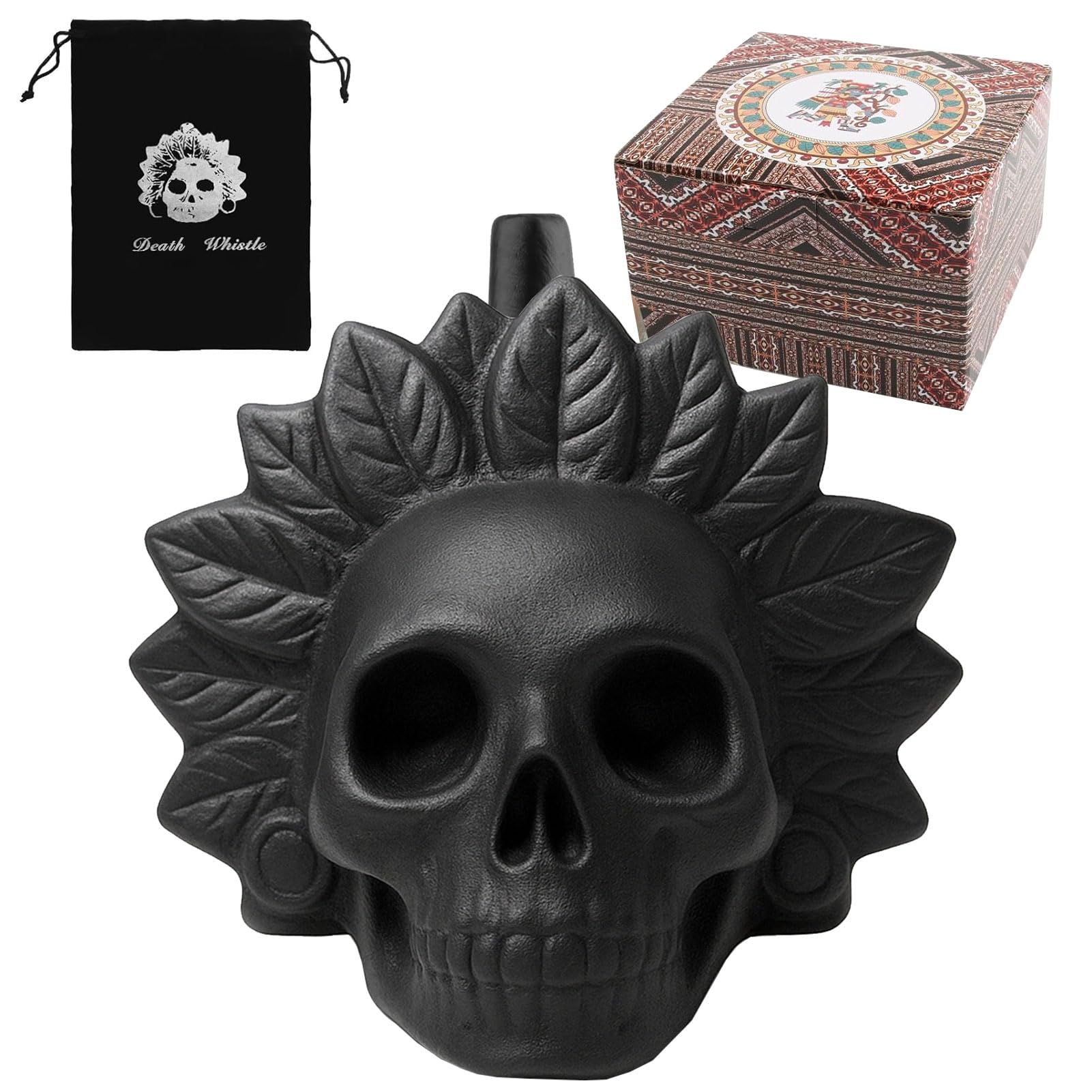 Fischietto azteco, Aztec Death Whistle, fischietto morte più forte a 125+ decibel, Death Whistle, fischietto per Halloween e il giorno dei morti (C)