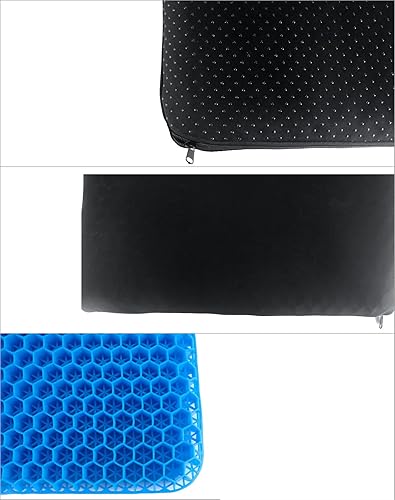 Miniatura 5 de QWORK Cojín de asiento de gel, cojín de gel ortopédico, fresco, transpirable y antideslizante para automóvil, oficina, hogar, silla de ruedas
