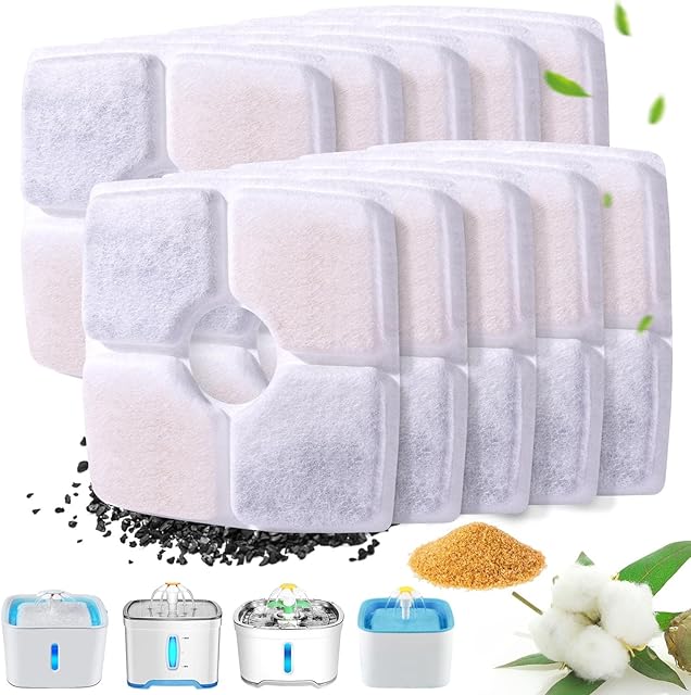 RBAYSALE Cat Water Fountain Filters for 2.5l Fountain Filter for Cat Drinking Filters Flower Fountain Filter Square Replacement Filters Activated Carbon Filter for Pet Automatic Drinking Dispenser