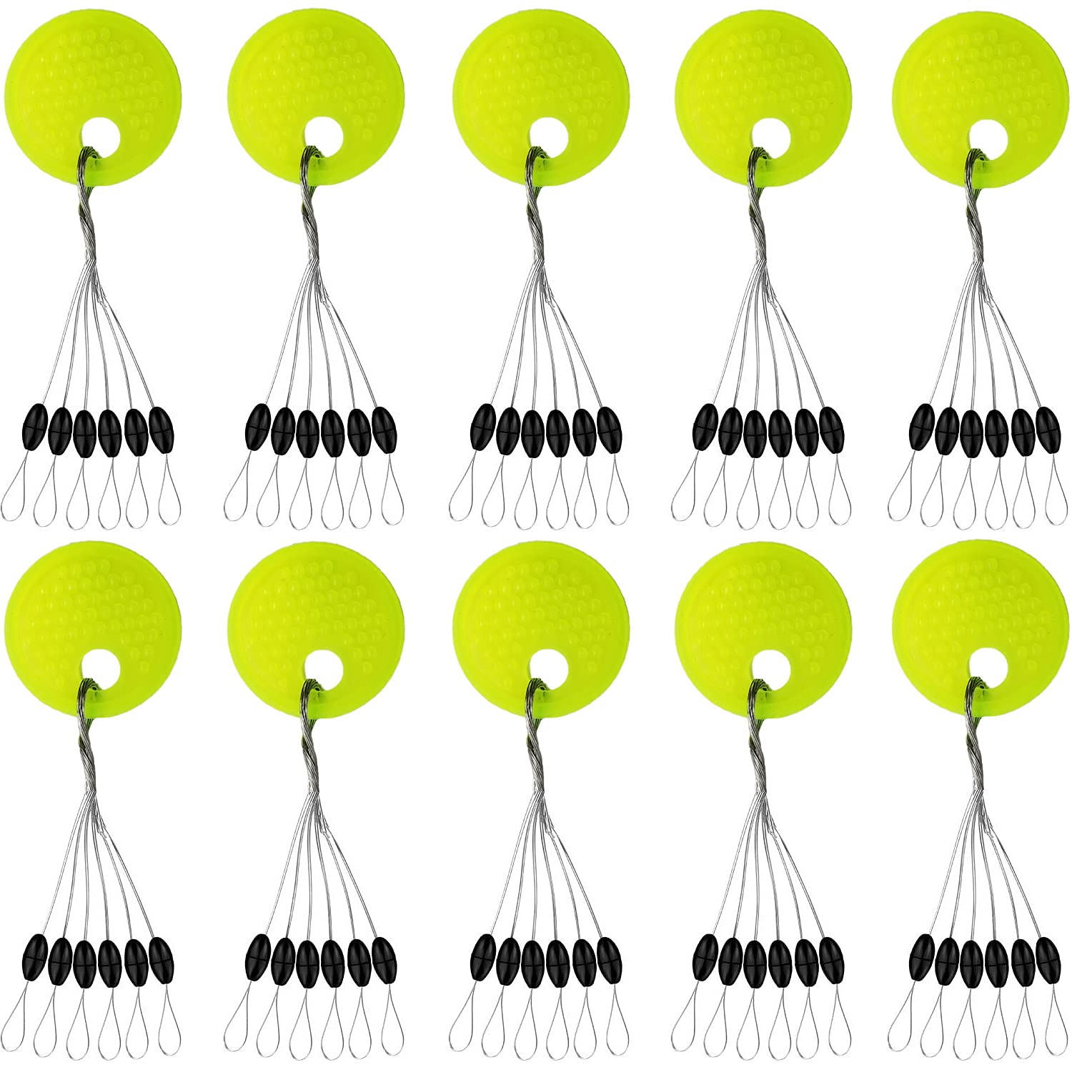 Drchoer Bobber Stops for Fishing Line: 1200pcs Sinker Float Stops for Bass Fishing - Texas Rig Weight Stoppers Size Large Medium Small