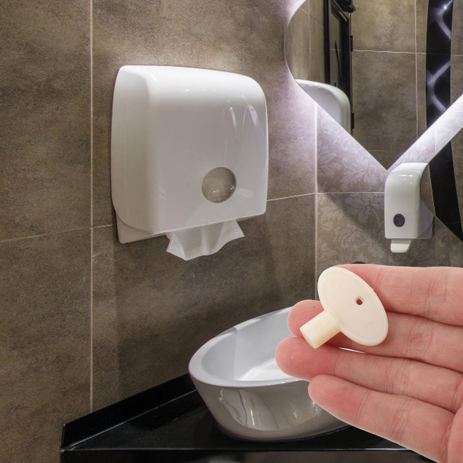 TOPBATHY Llave para Dispensadores de Papel Higiénico Comerciales Repuesto Portarrollos Cierre Seguro