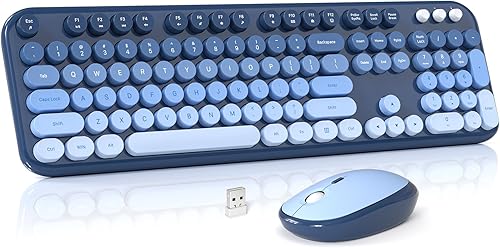 Miniatura 26 de Combo de teclado y mouse inalámbricos para Windows, teclado inalámbrico externo de tamaño completo 2.4G, mouse compacto, 8 teclas multimedia y