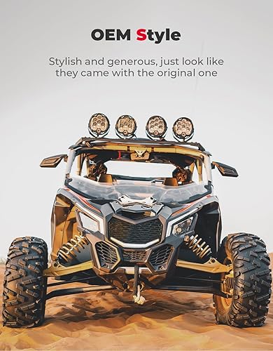 Miniatura 6 de KEMIMOTO Parrilla de malla para parachoques delantero X3, parrilla delantera actualizada con barra de luz LED compatible con Can-Am Maverick X3 Max